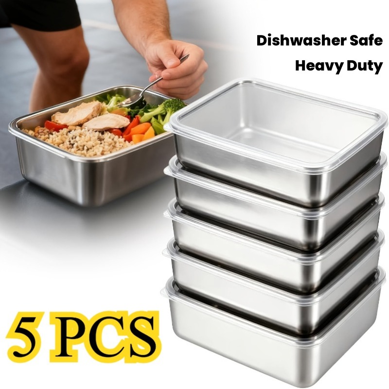 Camping Cooking Organizer - Conjunto de 5 Recipientes de Aço