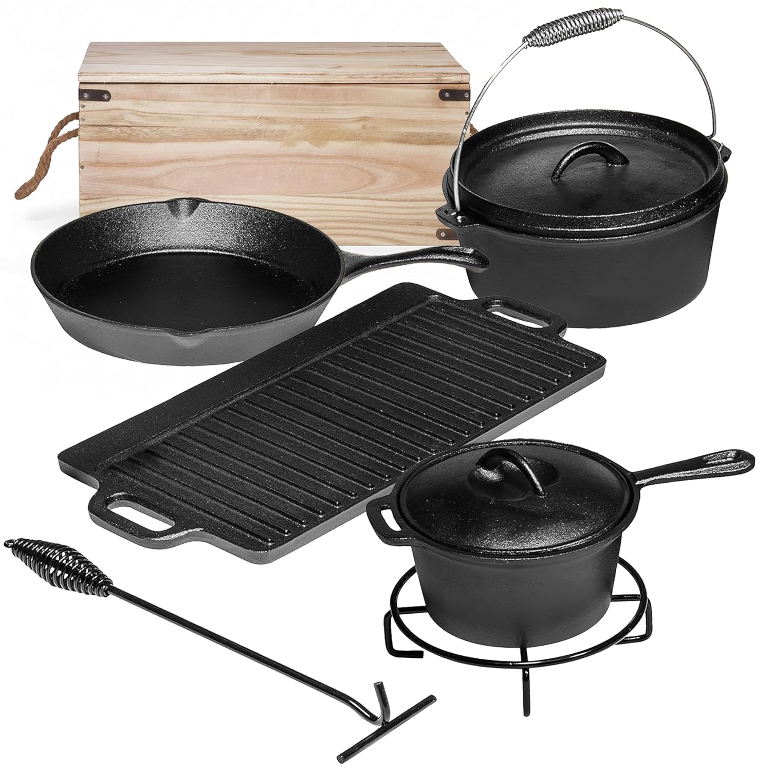 Camp Dutch Oven Cast - Conjunto de Cozinha para Camping com