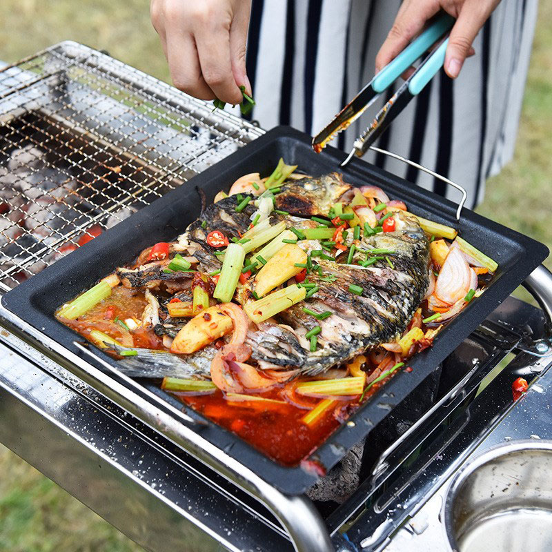 Panela de Grelhar Quadrada Gro - Camping Hiking Cooking avaliação e preço