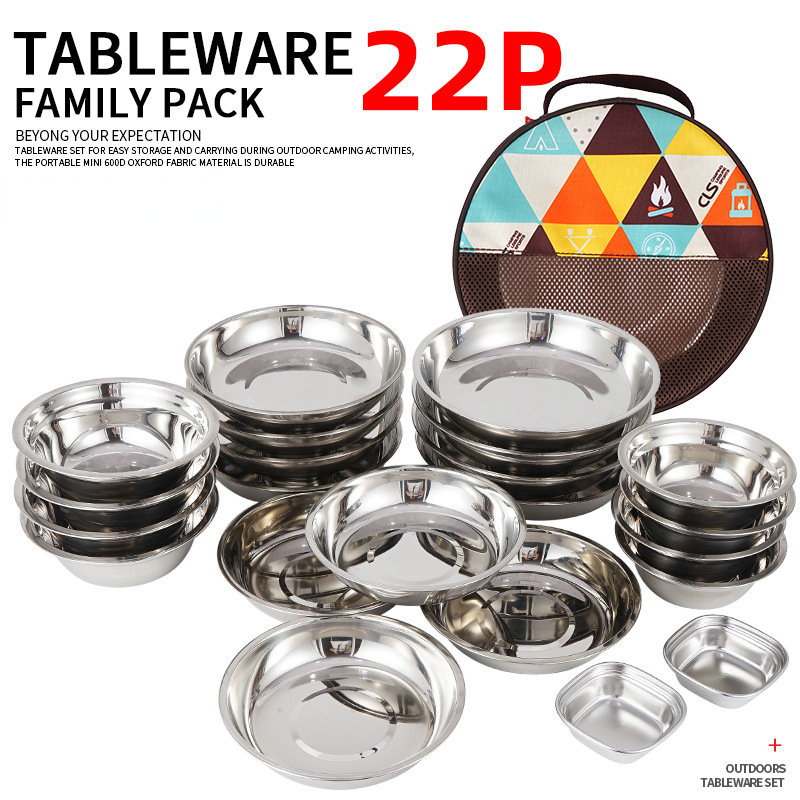 Novo Conjunto de Pratos Portát - Camping Cooking Dining Set avaliação e preço