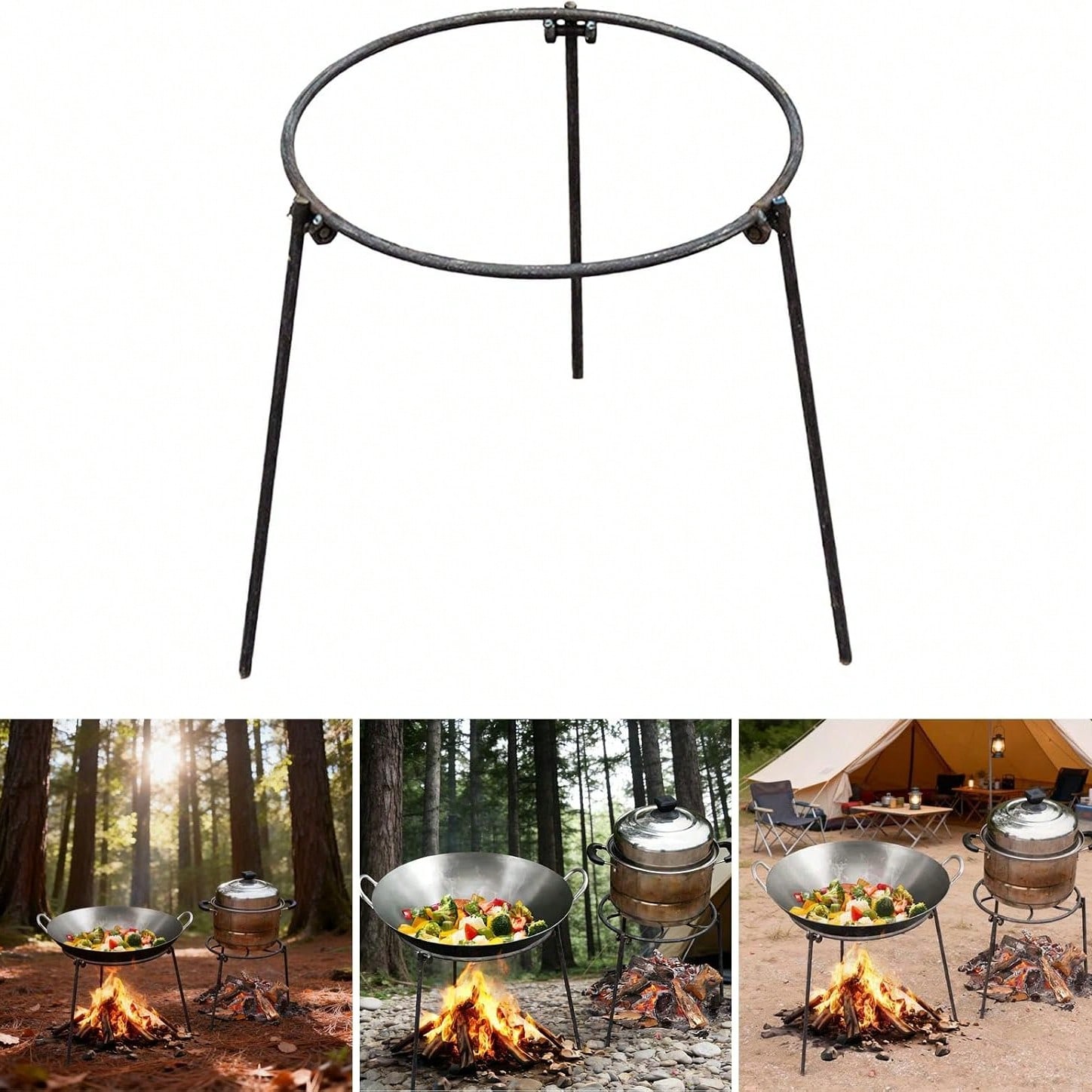 Tripé Portátil para Acampament - Camping Hiking Cooking avaliação e preço